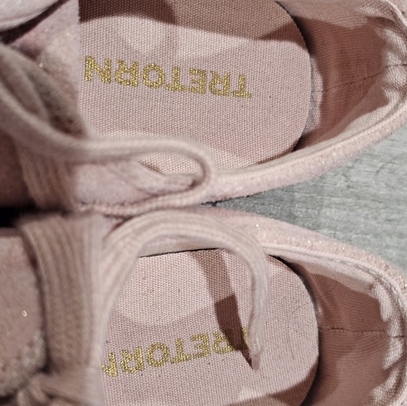 TRETORN Eve2 Pink Suede Glitter Platform Espadrille Lace Up Sneakers 8M - Picture 7 of 10